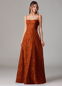 Azazie Valentine Suknie dla druhen Linia A Dekolt w kształcie serca Kwiatowe wypalenie Do ziemi Sukienka image1