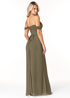 Azazie Joretta Robes de demoiselle d'honneur Robe Trapèze Convertible en Mousseline de soie Encolure en Forme de Cœur Vert Saule image5