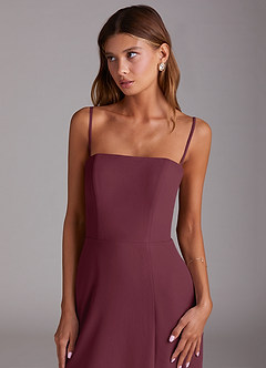 Azazie Wren Bridesmaid Dresses Cabernet A-Line Strapless Chiffon Dress image6