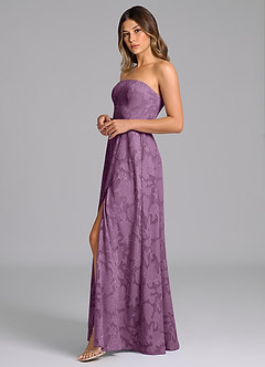 Azazie Wren Bridesmaid Dresses Wisteria A-Line Strapless Floral Burnout Dress image5