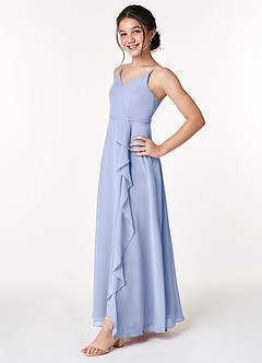 Azazie Naeem Junior Ice A-Line Ruched Chiffon Dress image3