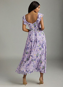 Azazie Anaya Bridesmaid Dresses Lilac Bloom A-Line Sweetheart Neckline Chiffon Dress image2