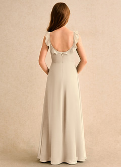 Azazie Chip Girls Formal Flower Girl Dresses Champagne A-Line Sleeveless Chiffon Dress image2