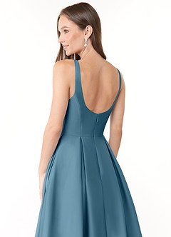 Azazie Neve Bridesmaid Dresses Bermuda Ball-Gown with Pockets Stretch Satin Dress image6