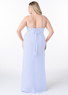 Azazie Mai Bridesmaid Dresses Lavender Sheath Pleated Chiffon Dress image8