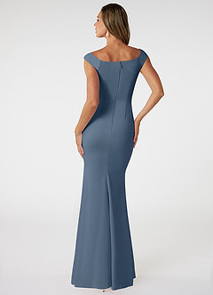 Azazie Nicolina Bridesmaid Dresses Twilight Mermaid Square Neckline Stretch Crepe Dress image2