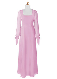 Azazie Leonia Junior Candy Pink A-Line with Pockets Chiffon Dress image7