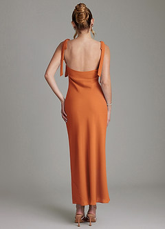 Azazie Luddie Bridesmaid Dresses Cinnamon Mermaid Bow Chiffon Dress image6