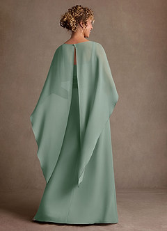 Azazie Marilla Mère de la mariée Robes Robe Trapèze en Mousseline de soie Plissée Sauge D'argent image3