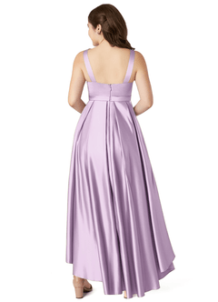 Azazie Inaya Junior A-Linie Gürtel/Schärpe Stretch-Satin Kleid Frostiges Flieder image2