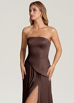 Azazie Tierney Bridesmaid Dresses Ganache A-Line Strapless Chiffon Convertible Dress image2