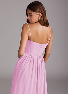 Azazie Calianna Bridesmaid Dresses Candy Pink A-Line Off the Shoulder Chiffon Convertible Dress image8