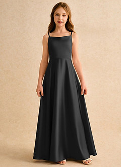 Azazie Joella Girls Formal Flower Girl Klänningar Klä A-Line i Stretch Satin Plisserad image4