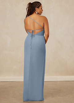 Christian Siriano Bridal for Azazie 1003 Brautjungfernkleider Etui One-Shoulder Chiffon Kleid Staubblau image15