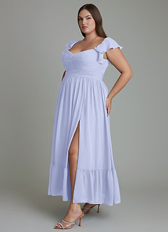 Azazie Anaya Brautjungfernkleider A-Linie Herzausschnitt Chiffon Kleid Lavendel image12