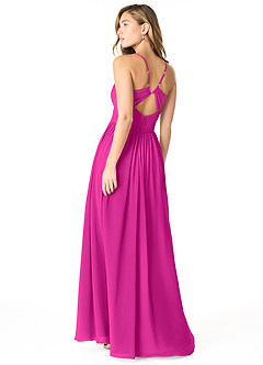 Azazie Cora Bridesmaid Dresses Fuchsia A-Line Pleated Chiffon Dress image2