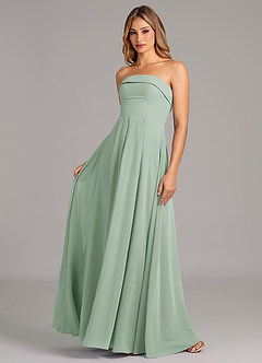 Azazie Lucienne Bridesmaid Dresses Agave A-Line Strapless Chiffon Convertible Dress image1