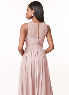Azazie Nina Abiti da Damigella Abito A-Line in Chiffon Plissettato Rosa Rossore image3