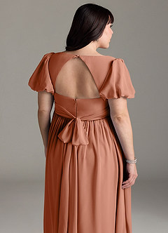 Azazie Madisynn Maternity Bridesmaid Dresses Bow Chiffon Floor-Length Dress image10