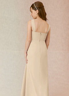 Azazie Denice Junior Champagne A-Line Chiffon Dress image7