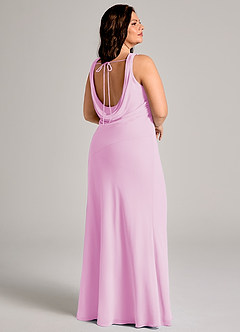 Azazie Rylina Bridesmaid Dresses Candy Pink Mermaid Pleated Chiffon Dress image8