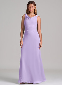 Azazie Nerine Brudtärnklänningar Klä av A-Linje i Chiffong Plisserad Lila image4