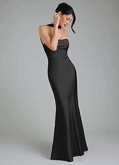 Azazie Marryn Brautjungfernkleider Meerjungfrau-Linie Herzausschnitt Stretch-Satin Kleid Schwarz image6