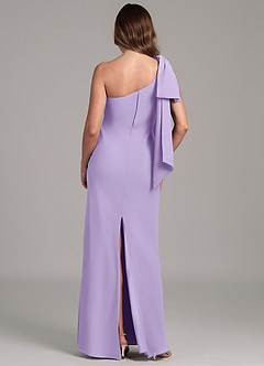Azazie Capri Bridesmaid Dresses Lilac A-Line One Shoulder Chiffon Dress image2