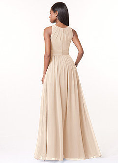 Azazie Harper Brautjungfernkleider A-Linie Plissee Chiffon Kleid Alabaster Weiß image2