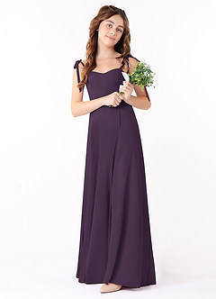 Azazie Rosey Junior Plum A-Line Sweetheart Neckline Chiffon Dress image1