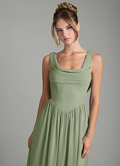 Azazie Novi Bridesmaid Dresses Pistachio A-Line Pleated Chiffon Dress image6
