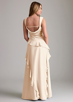 Azazie Sloane Bridesmaid Dresses White Alabaster A-Line Sweetheart Neckline Chiffon Dress image2