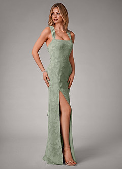 Azazie Luci Bridesmaid Dresses Agave Mermaid Pleated Floral Burnout Convertible Dress image7