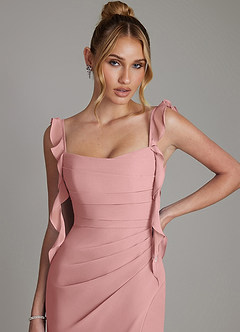 Azazie Jessamine Bridesmaid Dresses Dusty Rose Mermaid Corset Chiffon Dress image3