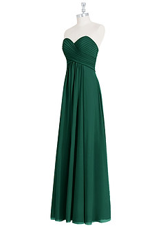 Azazie Yazmin Bridesmaid Dresses Emerald A-Line Sweetheart Neckline Chiffon Convertible Dress image9