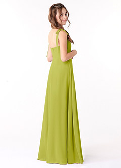 Azazie Rosey Junior Lemongrass A-Line Sweetheart Neckline Chiffon Dress image2
