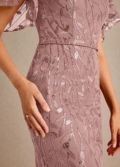 Azazie Milan Mother of the Bride Dresses Dusty Rose Sheath Sequins Dress image6