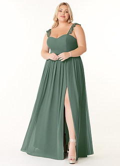 Azazie Metz Bridesmaid Dresses A-Line Sweetheart Ruched Chiffon Floor-Length Dress image7