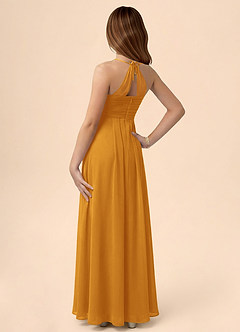 Azazie Ginny Junior A-Line Plisseret Chiffon Gulv-længde Junior brudepige Kjole image2