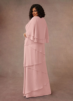 Azazie OHara Mother of the Bride Dresses Powder Pink A-Line V-Neck Chiffon Dress image11