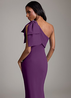 Azazie Yuanna Bridesmaid Dresses Grape Mermaid One Shoulder Chiffon Dress image7