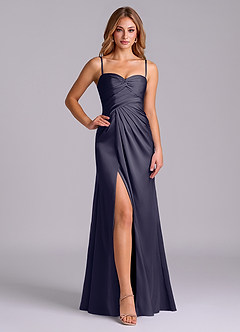 Azazie Sabrine Final Sale Stormy A-Line Sweetheart Neckline Stretch Satin Dress image5