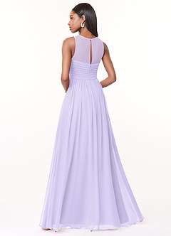 Azazie Nina Brautjungfernkleider A-Linie Plissee Chiffon Kleid Flieder image2