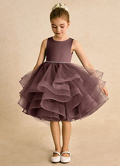 Azazie Tinie Robe Demoiselle D'honneur Fillette Robe Princesse en Tulle Arc Expresso image5