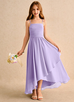 Azazie Twilight Dance Junior Formal Flower Girl Dresses Lilac A-Line Pleated Chiffon Dress image1
