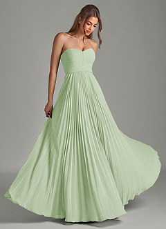 Azazie Chiana Abiti da Damigella Abito A-Line in Chiffon Senza Cinturino Verde Salvia image1