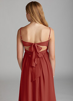 Azazie Zeya Junior Terracotta A-Line Chiffon Dress image2