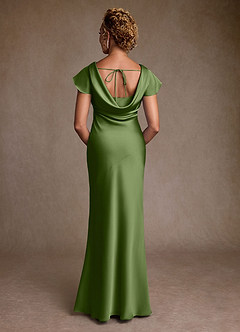 Azazie Shelby Abiti per la Madre della Sposa Abito Sirena in Raso Elasticizzato Plissettato Ginepro image2