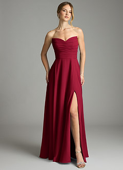 Azazie Ayla Abiti da Damigella Abito A-Line in Chiffon Scollo a Cuore Borgogna image5