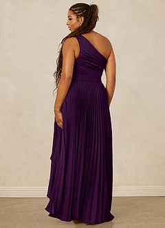 Christian Siriano Bridal for Azazie 1008 Bridesmaid Dresses Grape A-Line One Shoulder Stretch Satin Dress image10
